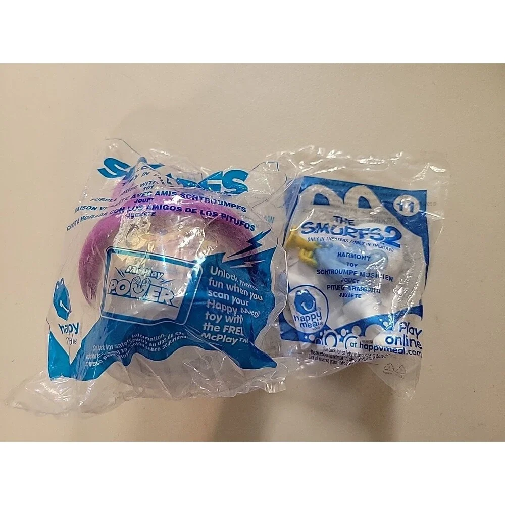 Smurfs Purple top House & Smurf #11 Harmony‎ McDonald’s Toys Lost Village sealed